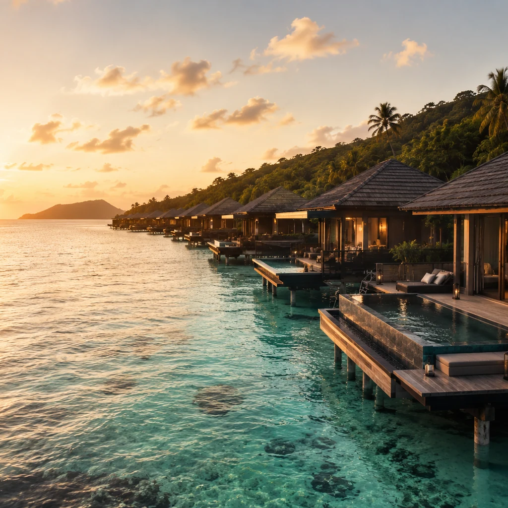 Handpicked luxury resort partner in champagne and emerald tones